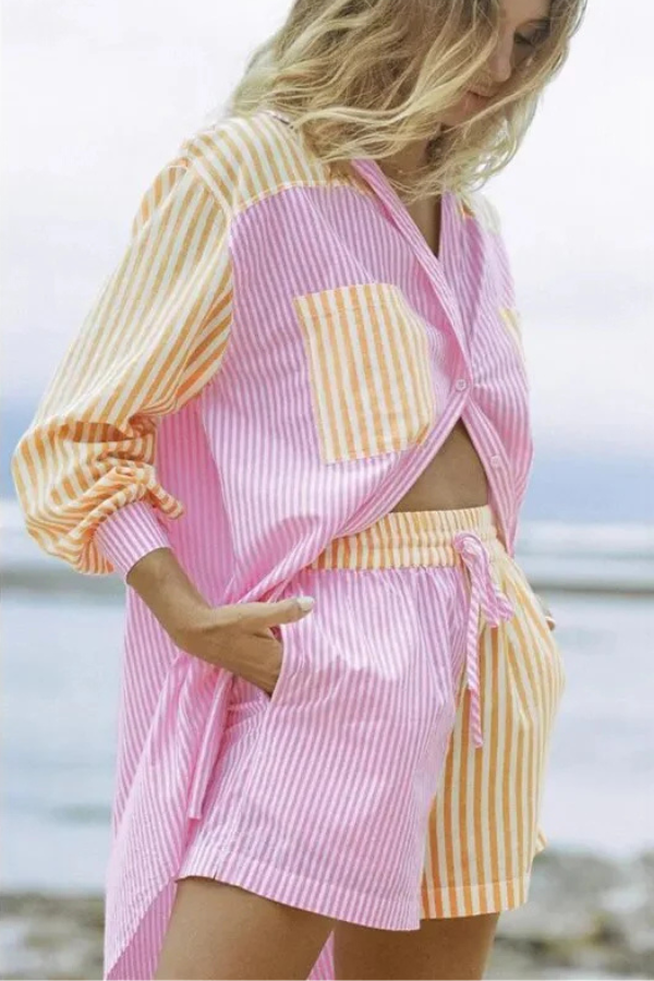 Hannie | Ensemble rayé coloré et stylé