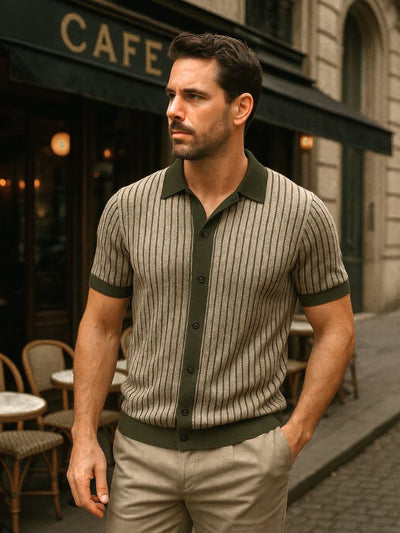 Polo Strié en Maille - Leviana