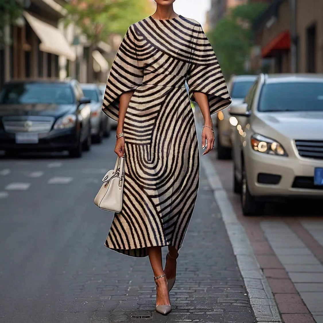 Grace | Robe Élégante avec Col Ronde