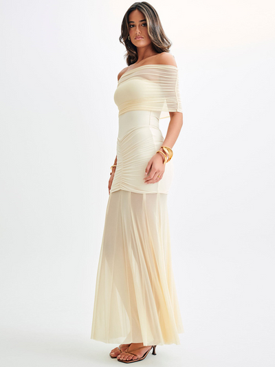 ROBE MAXI D'ÉLÉGANCE DÉCOLLETÉE