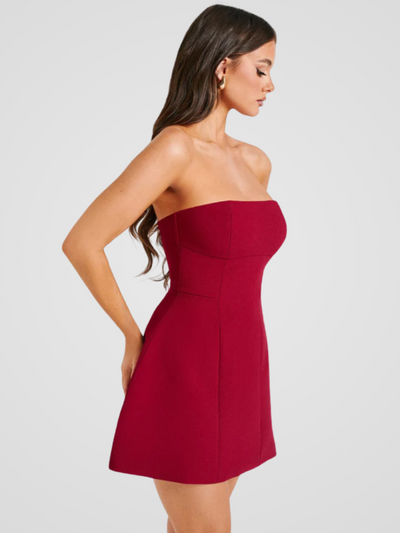 ROBE MINI SANS ÉPAULES LUXUEUSE