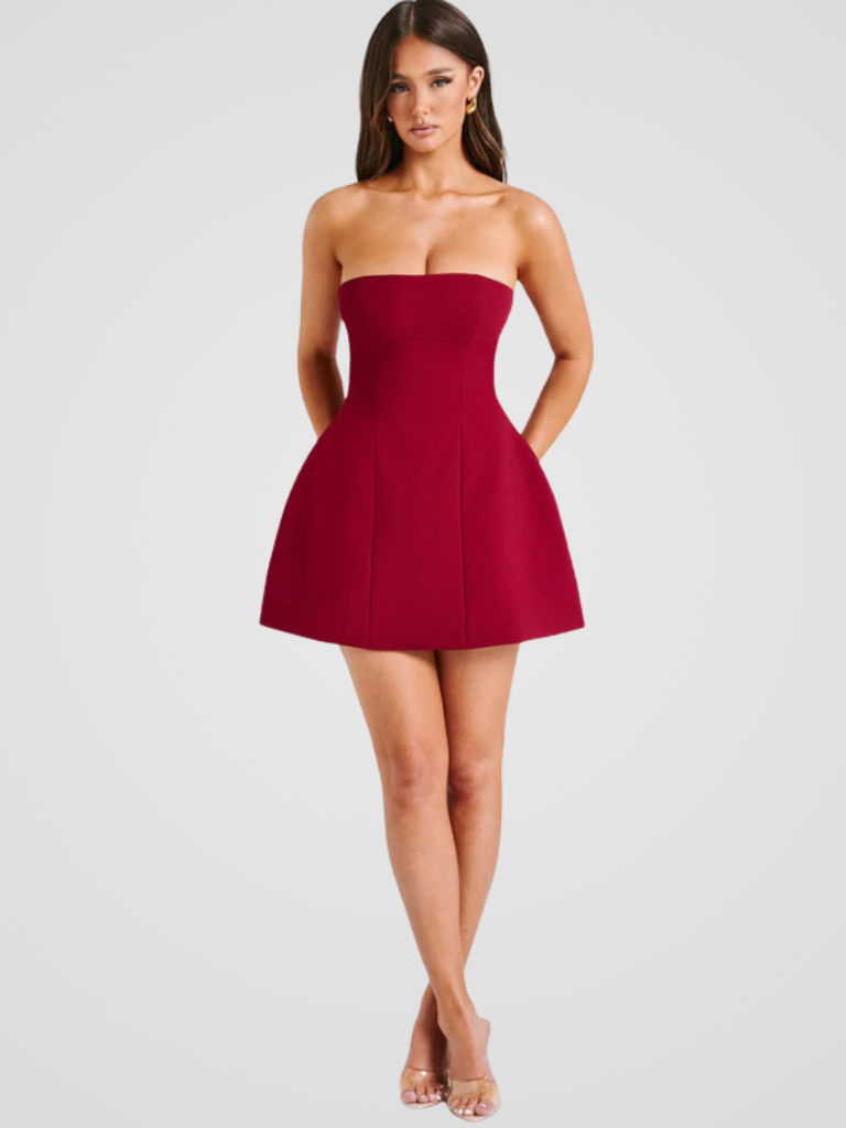 ROBE MINI SANS ÉPAULES LUXUEUSE