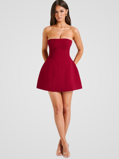 ROBE MINI SANS ÉPAULES LUXUEUSE