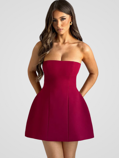 ROBE MINI SANS ÉPAULES LUXUEUSE