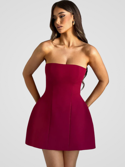 ROBE MINI SANS ÉPAULES LUXUEUSE