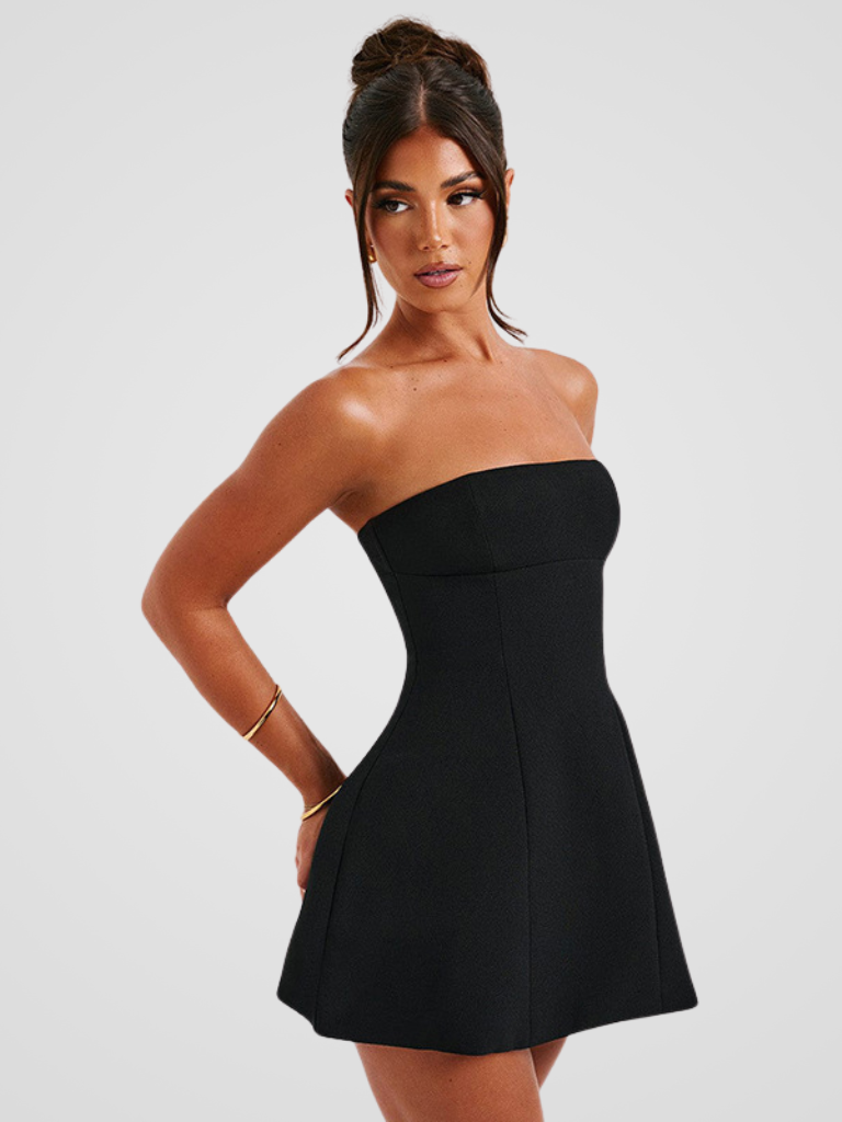 ROBE MINI SANS ÉPAULES LUXUEUSE