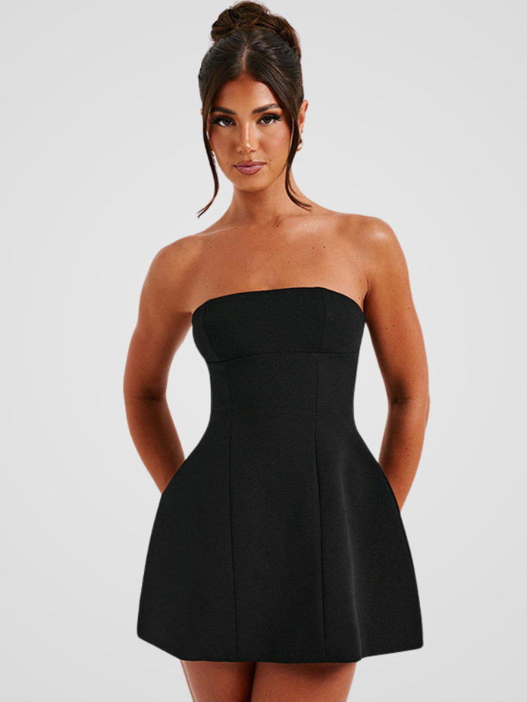 ROBE MINI SANS ÉPAULES LUXUEUSE