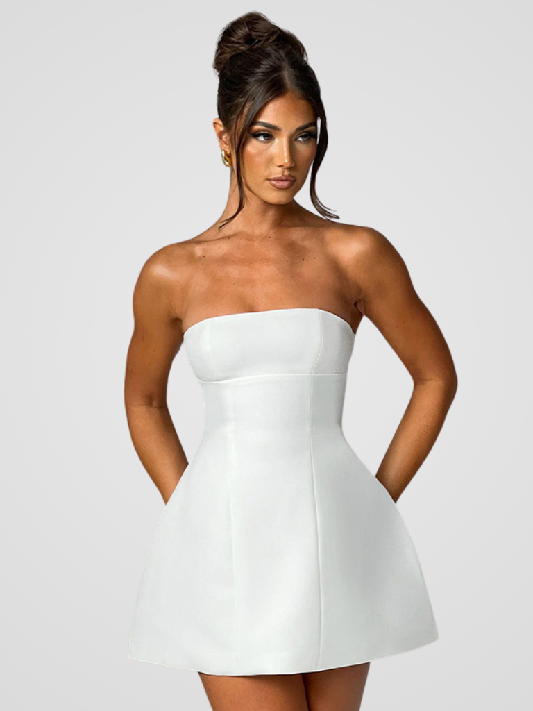 ROBE MINI SANS ÉPAULES LUXUEUSE