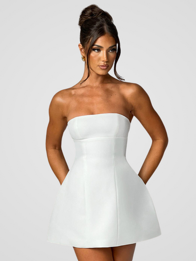 ROBE MINI SANS ÉPAULES LUXUEUSE