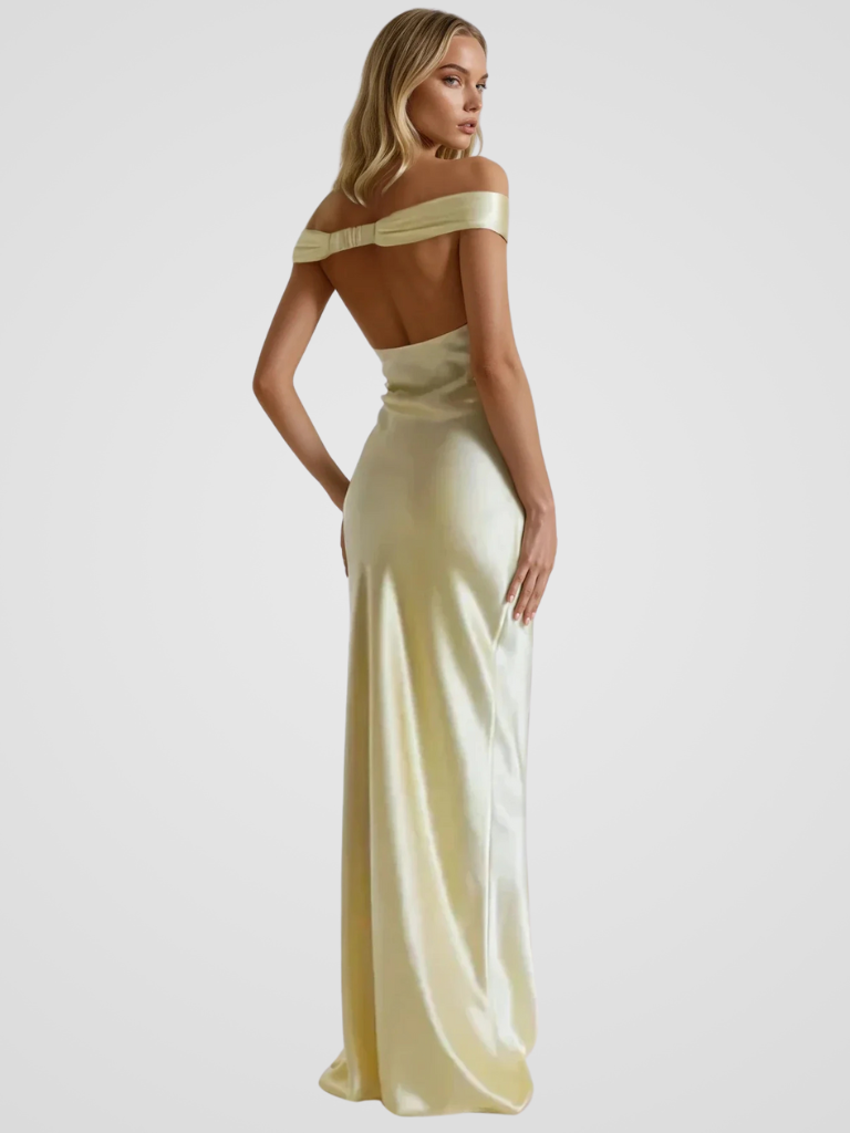 ÉLIORA ROBE MAXI EN SATIN
