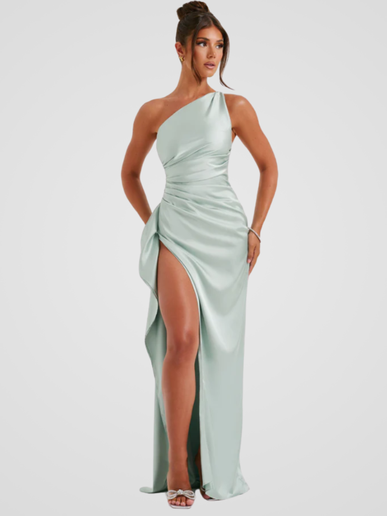 ROBE MAXI EN SATIN SOLEIL