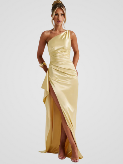 ROBE MAXI EN SATIN SOLEIL