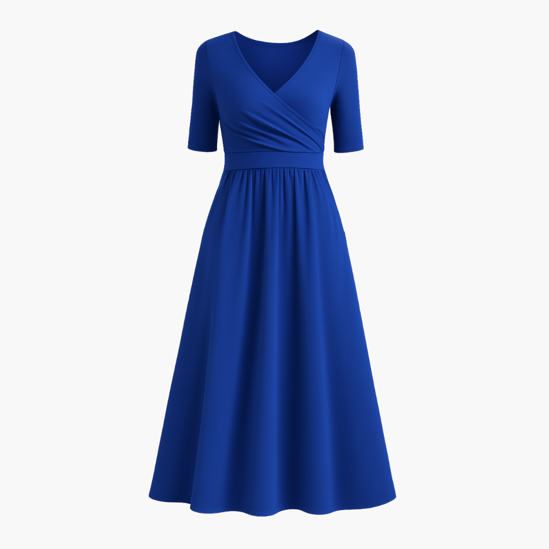 Monique | Robe croisée à manches courtes