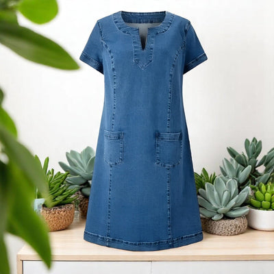 Perrine | Robe en denim doux avec poches avant