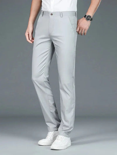 Pantalons droits minimalistes en fibres de bambou