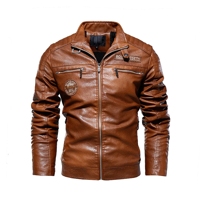 Alexandre™ | Veste biker vintage marron