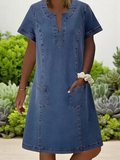 Perrine | Robe en denim doux avec poches avant