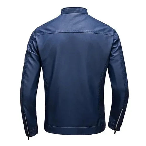 Maxime™ | Veste biker bleu élégant