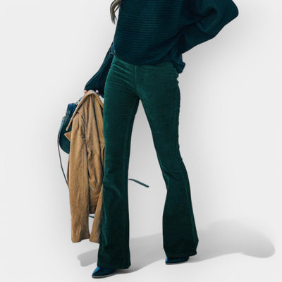 Pantalon Taille Haute avec Pattes d'Éléphant