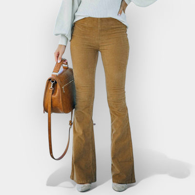 Pantalon Taille Haute avec Pattes d'Éléphant