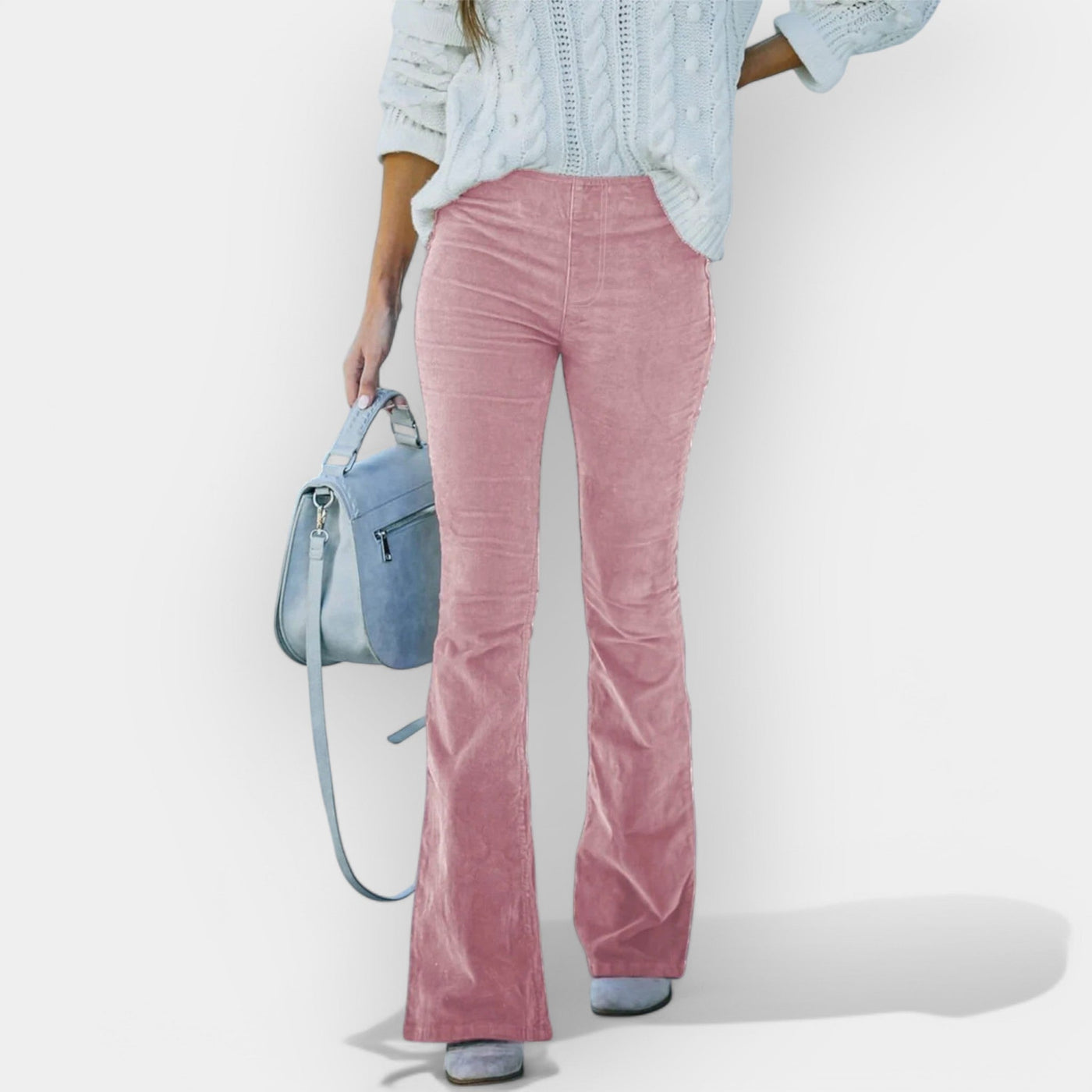 Pantalon Taille Haute avec Pattes d'Éléphant