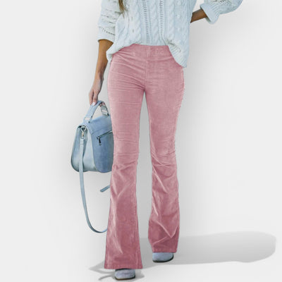 Pantalon Taille Haute avec Pattes d'Éléphant