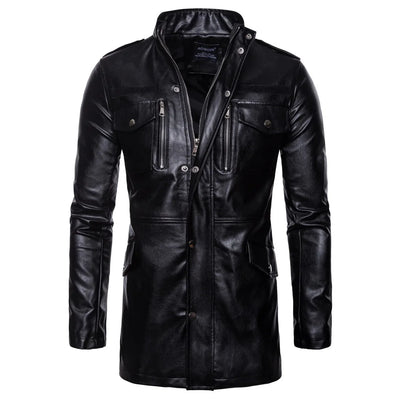 Victor™ | Manteau long noir au style militaire