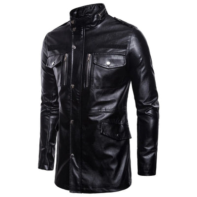Victor™ | Manteau long noir au style militaire