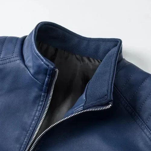Maxime™ | Veste biker bleu élégant