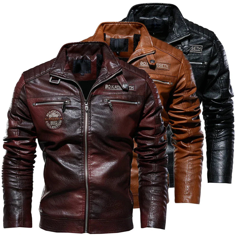 Alexandre™ | Veste biker vintage marron