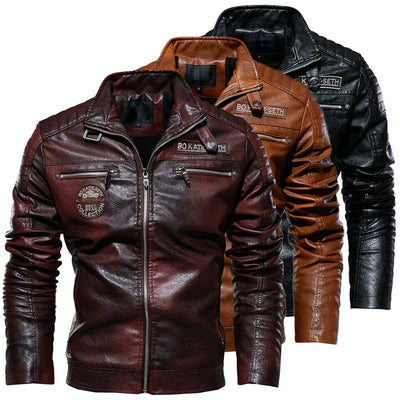 Alexandre™ | Veste biker vintage marron