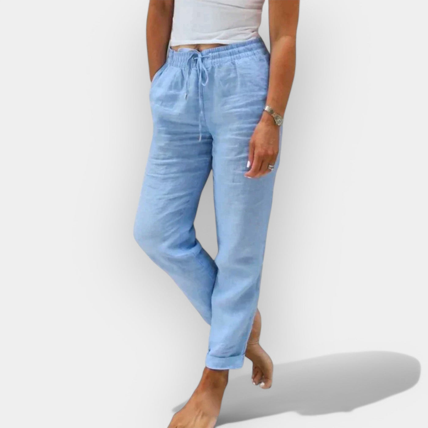 Pantalon d'été en lin aérien
