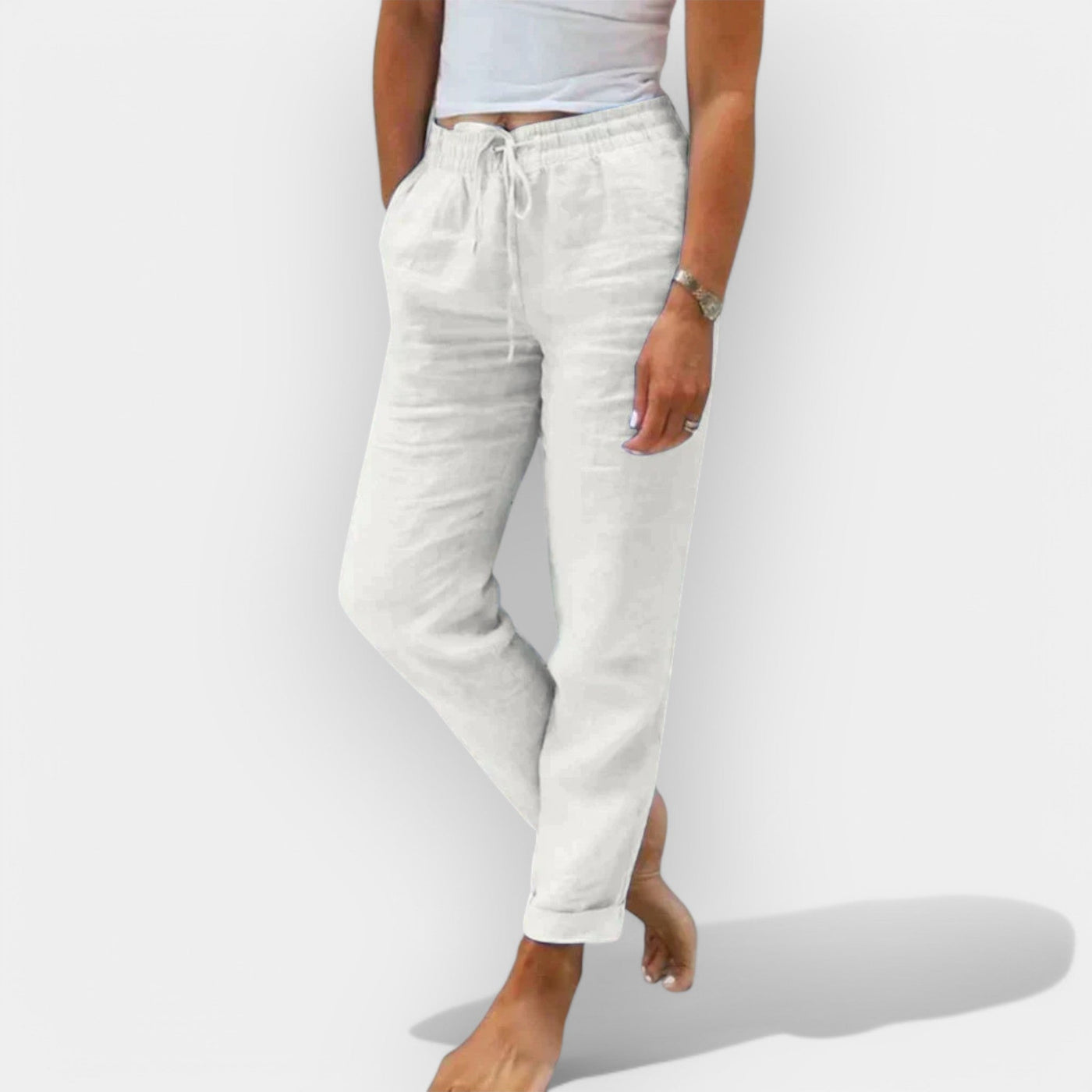 Pantalon d'été en lin aérien