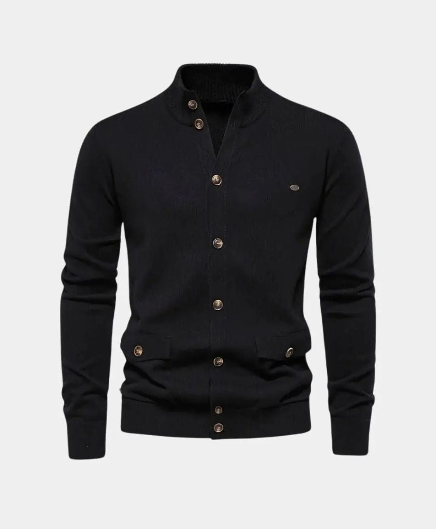 Pull en Coton Tricoté avec Col Montant - Leviana