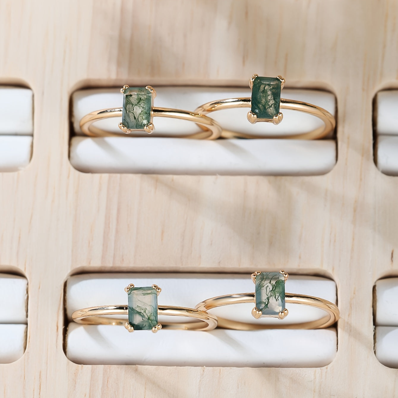 Bague en Agate Mousse Naturelle