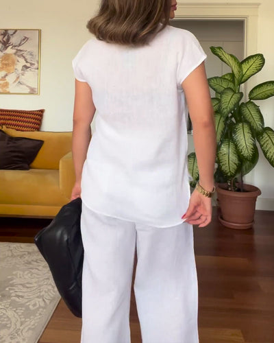 Tiphaine | Costume Couleur Unie Pantalon Décontracté