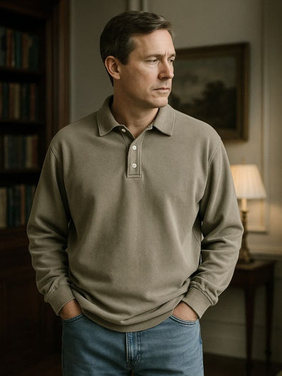 Polo à Manches Longues Canyon Mist – Leviana