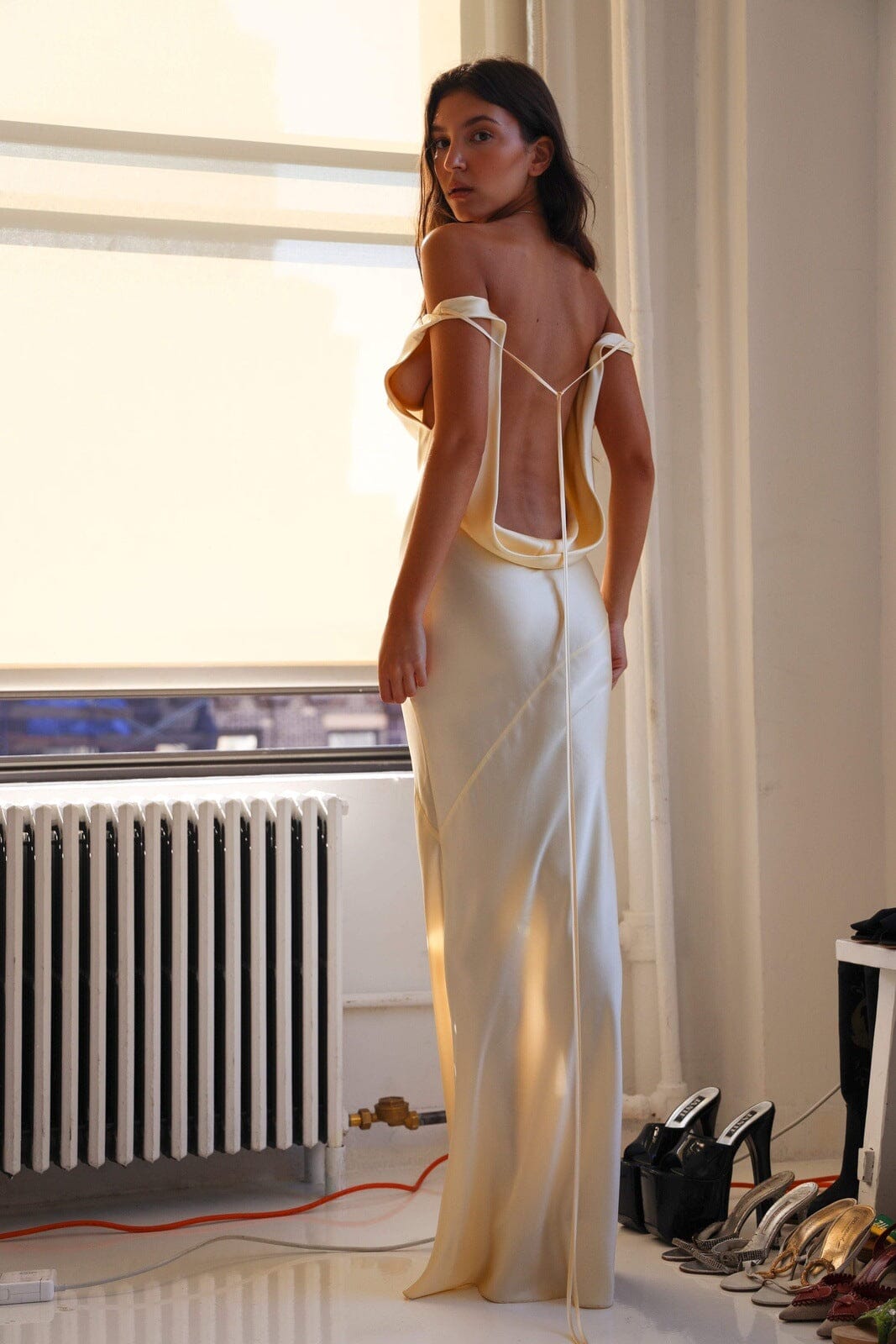 Charlotte™ | Élégante Robe Maxi en Soie avec Dos Nu