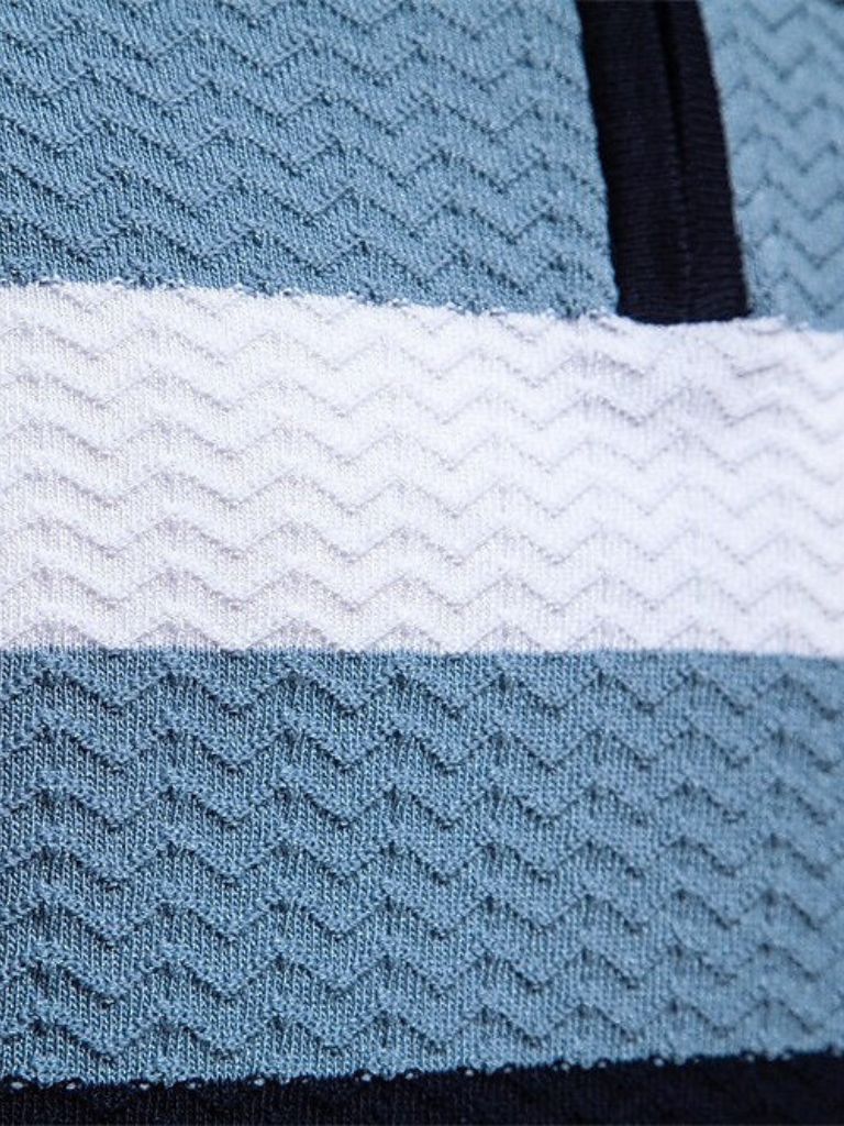 Polo Classique Ajusté à Col Zippé Quart de Manche - Leviana