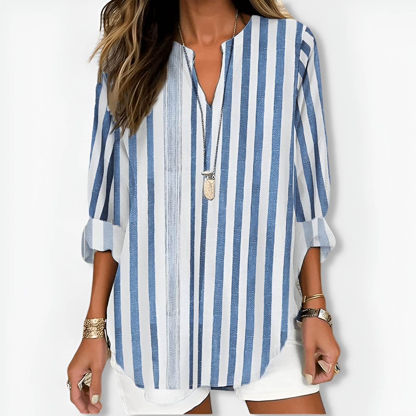 Annette™ | Col V Chic et Manches Longues