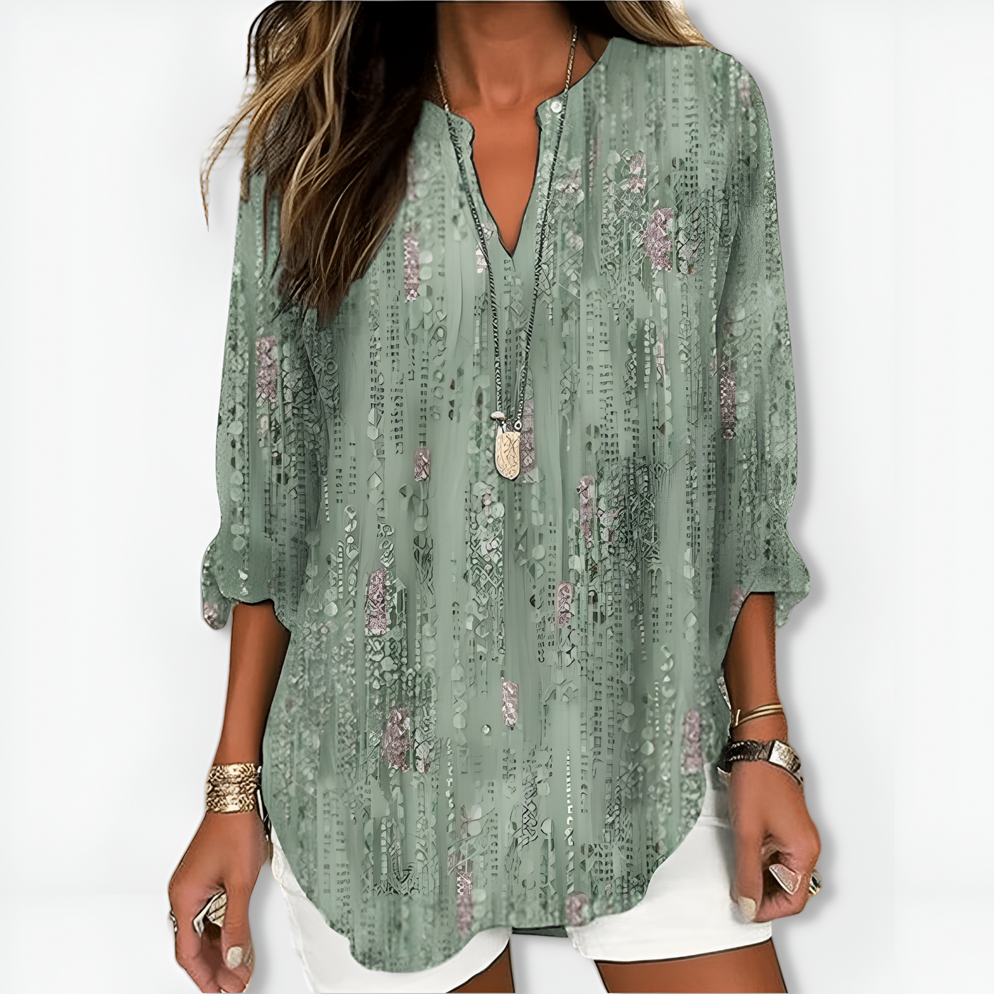 Annette™ | Col V Chic et Manches Longues