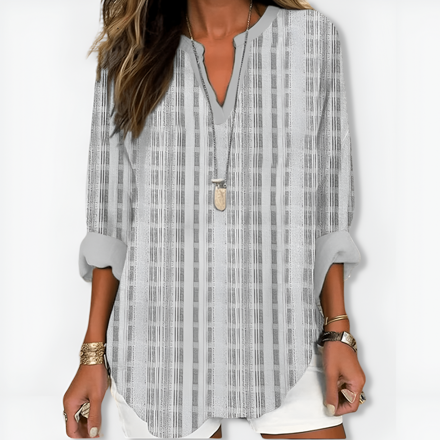 Annette™ | Col V Chic et Manches Longues