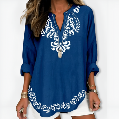 Annette™ | Col V Chic et Manches Longues