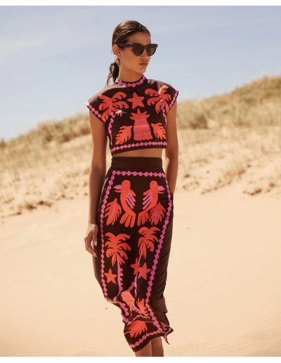 Katia | Ensemble haut et jupe imprimé chic