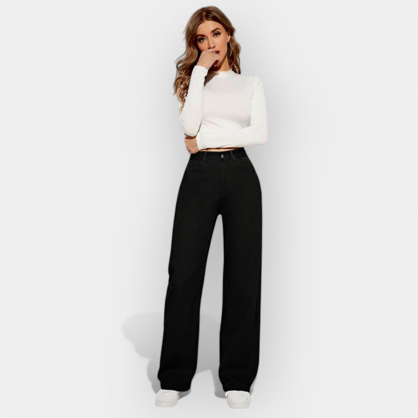 Jean Taille Haute avec Pantalon Large