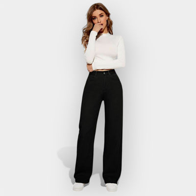 Jean Taille Haute avec Pantalon Large