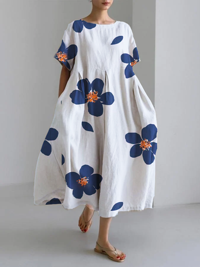 CATHERINE | Robe longue d'été à fleurs lumineuses et confort doux pour les journées ensoleillées