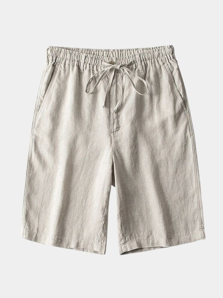 Shorts en Lin Gris Mariner - Leviana