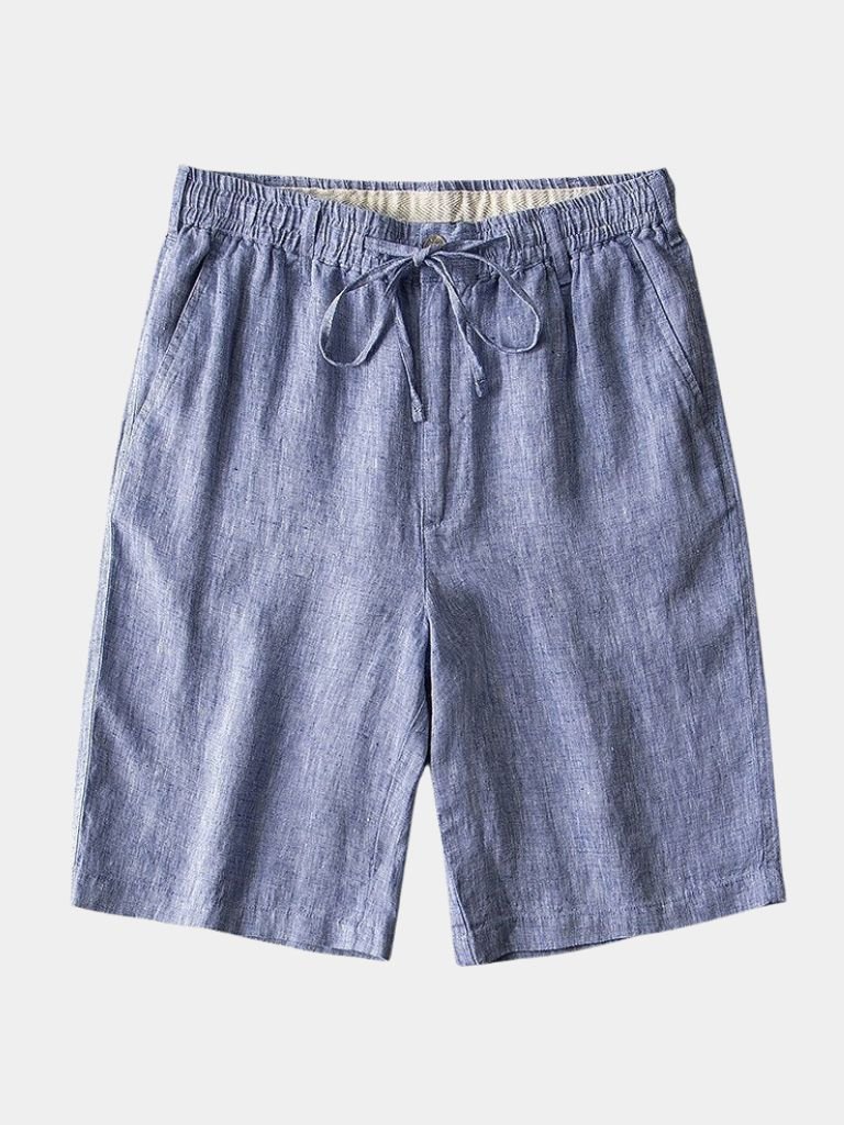 Shorts en Lin Gris Mariner - Leviana