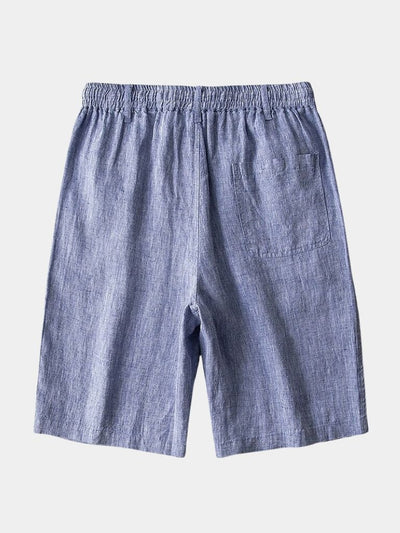 Shorts en Lin Gris Mariner - Leviana